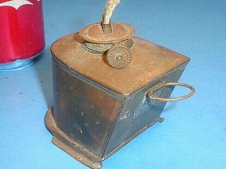 Little Antique Brass L.  Miller Oil Lamp Base Burner Font