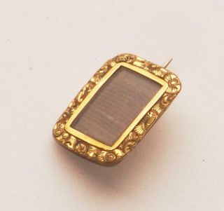 Rare Very Sweet Antique Georgian Small Mourning Gold Brooch