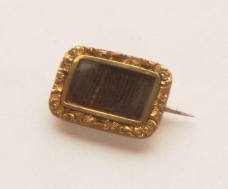 RARE VERY SWEET ANTIQUE GEORGIAN SMALL MOURNING GOLD BROOCH 2