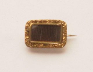 RARE VERY SWEET ANTIQUE GEORGIAN SMALL MOURNING GOLD BROOCH 3