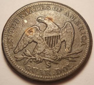 1856 - S Seated Liberty Quarter Xf Details Rare Date - Low Mintage Of 286k
