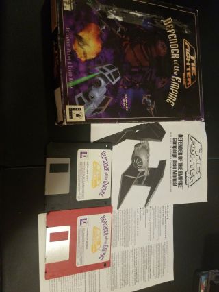 Star Wars Tie Fighter Defender Of The Empire 3.  5 " Disk Pc Ibm Video Game - Rare