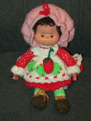 Vintage Handmade Strawberry Shortcake Doll Crocheted 13 Inch Doll