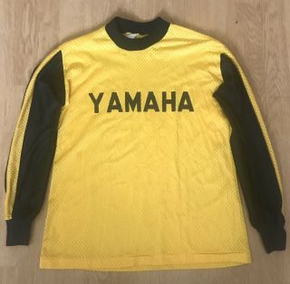 Vintage Racing Yellow Mesh Motocross Jersey Kids Size Large Made In The Usa