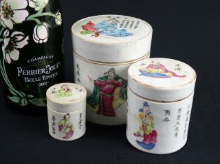RARE Antique Chinese Canton Enamel Famille Rose Porcelain Pots China c1880 2