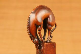 old boxwood carving horse water seal statue figure netsuke stamp seal 3