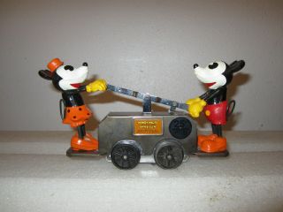 Very Rare Pride Lines Mickey Mouse 25th Anniversary Hand Car Brown