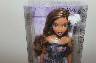 2006 Barbie My Scene Madison Rebel Style Doll Purple Ruffle Belted Dress Rare