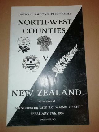 North - West Counties V Zealand 17/02/1954 - Touring Match Programme Rare