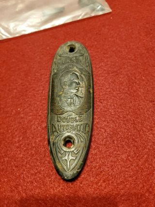 Rare Vintage Browning Double Automatic Butt Plate Hand Carved Horn? Great Shape