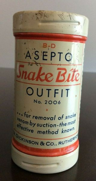 Vintage Bd Asepto Snake Bite Outfit 2006,  Snake Venom Suction - Old Stock