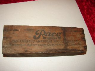 Vtg.  Wood Raco Brand American Cheese Box - 5lb.  - Reading,  Pa