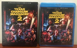 The Texas Chainsaw Massacre 2 Blu - ray w/ Slipcover Scream Factory Rare Horror 3