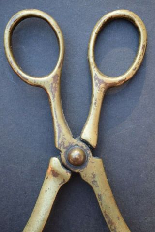 Old Vintage Brass Coal Tongs old reclaimed antique open fire stove woodburner 3