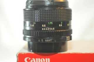 Canon Fd 50mm F/1.  4 Us Navy Prime Lens Rare For A1 Ae - 1 P T90 F - 1n At - 1 T - 60