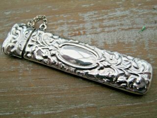 Antique Style Hallmarked Sterling Silver Needle Case Chatelaine / Toothpick