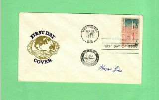 Rare Signed Harper Lee 1960 To Kill A Mockingbird Japan U.  S.  Cent 1st Day Cover