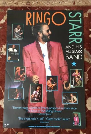 Ringo Starr And His All Starr Band Rare Laminated Promotional Poster Beatles