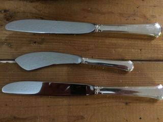 (2) Towle Chippendale Sterling Silver 8 3/4 " Dinner Knives & Butter Knife6 1/2