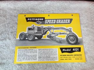 Rare 1950s Pettibone Speed Grader 401 Tractor Dealer Brochure Ad