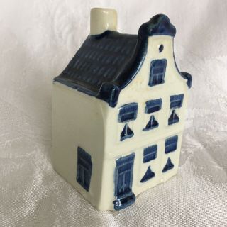 Klm Bols Amsterdam Canal House 5 Blue Delft Holland Rare Ash Tray Version Exc