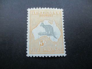 Kangaroo Stamps: 5/ - Yellow C Of A Watermark - Rare (c282)
