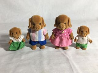 Calico Critters/sylvanian Families Vintage Barenwald Dog Family Of 4