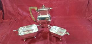 An Antique 3 Piece Silver Plated Tea Set By James Dixon Of Sheffield.  Collectable