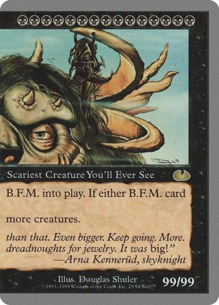 B.  F.  M.  Big Furry Monster Right Unglued Rare Magic Gathering Card Abugames