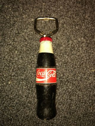Antique Coca - Cola Bottle Opener Vintage Coke Cap Remover Wood Body Bottle Shape