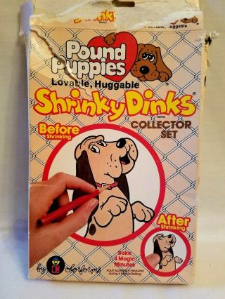 Rare Shrinky Dinks Vintage Pound Puppies Craft Kit 1986 Dogs By Colorforms