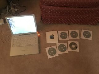 Ibook G3 14 Inch 800mhz Laptop Rare Model Dual Boots Os9 And 10 W Discs