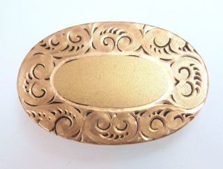 Antique Vintage Victorian Gold Filled Ornate Oval Brooch