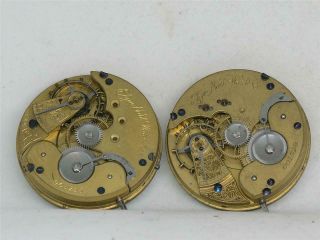 A Pair (2) Of Gilt 16 Size Elgin Convertible Watch Movement,  For Repair