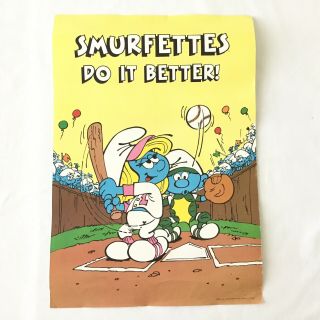 Smurfs Poster " Smurfettes Do It Better " Vintage Rare 1982 Peyo 7629