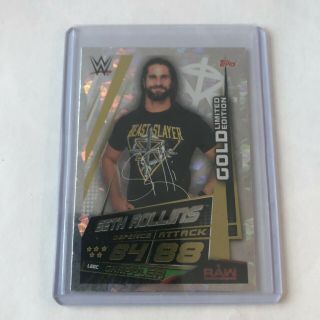 Topps Slam Attax Universe Rare Seth Rollins Gold Limited Edition -