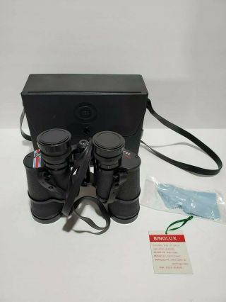 Rare Vintage Binolux 7x35 Binoculars With Cbs Case.  7 X 35 1000 Ft