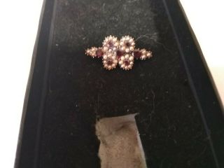 A Victorian Antique 9 Ct Gold Garnet And Seed Pearl Brooch