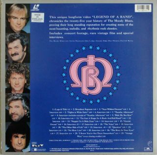 MOODY BLUES Laserdisc Legend of a Band LD Rare Performances and Documentary 2