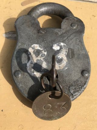 Antique Vintage Union Padlock With One Key,  Order