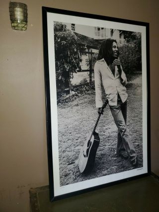 Large Bob Marley 1945 - 1981 Rare Vintage Music Poster 60 In By 40 In Framed
