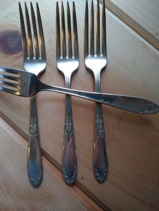 (4) Dinner Forks National Silver Co Silver Plate King Edward 2