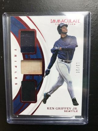 2019 Immaculate Ken Griffey Jr Triple Jersey/bat Game Relic 13/25 Red Rare