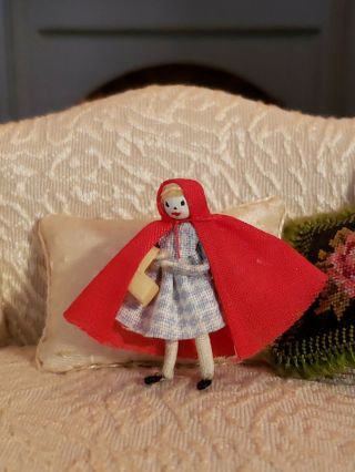 Dollhouse Miniature Vintage Dolls Doll Little Red Riding Hood