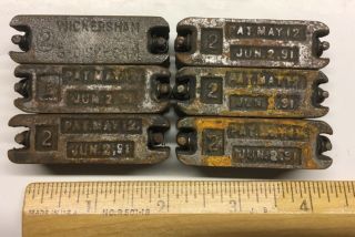 Six 2 Wickersham Quoins Letterpress Printing Vintage Old Antique Tool
