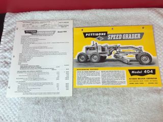 2 Rare 1950s Pettibone Speed Grader 404 Tractor Dealer Brochure Ads