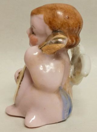 Rare Vintage Pink Angel Cherub with Wings - Mini Porcelain Ornament - Japan 2