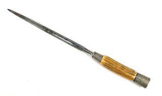 Victorian Antique Knife Sharpener / Steel Bone Stag Handle 1840s 1850s 2