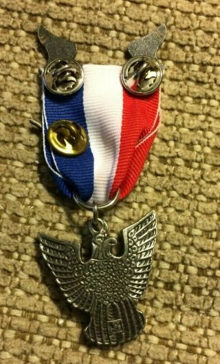 Rare Vintage Boy Scouts Of America Eagle Scout Be Prepared Pin With Feather BSA 2