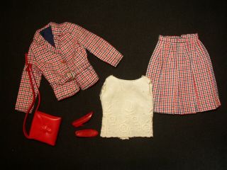 Vintage 1966 Francie Barbie Doll Check - Mates Outfit - Complete